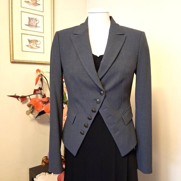 NWOT MEXX Women's High Quality Gray Lined Blazer Jacket Size 38 - Picture 3 of 13